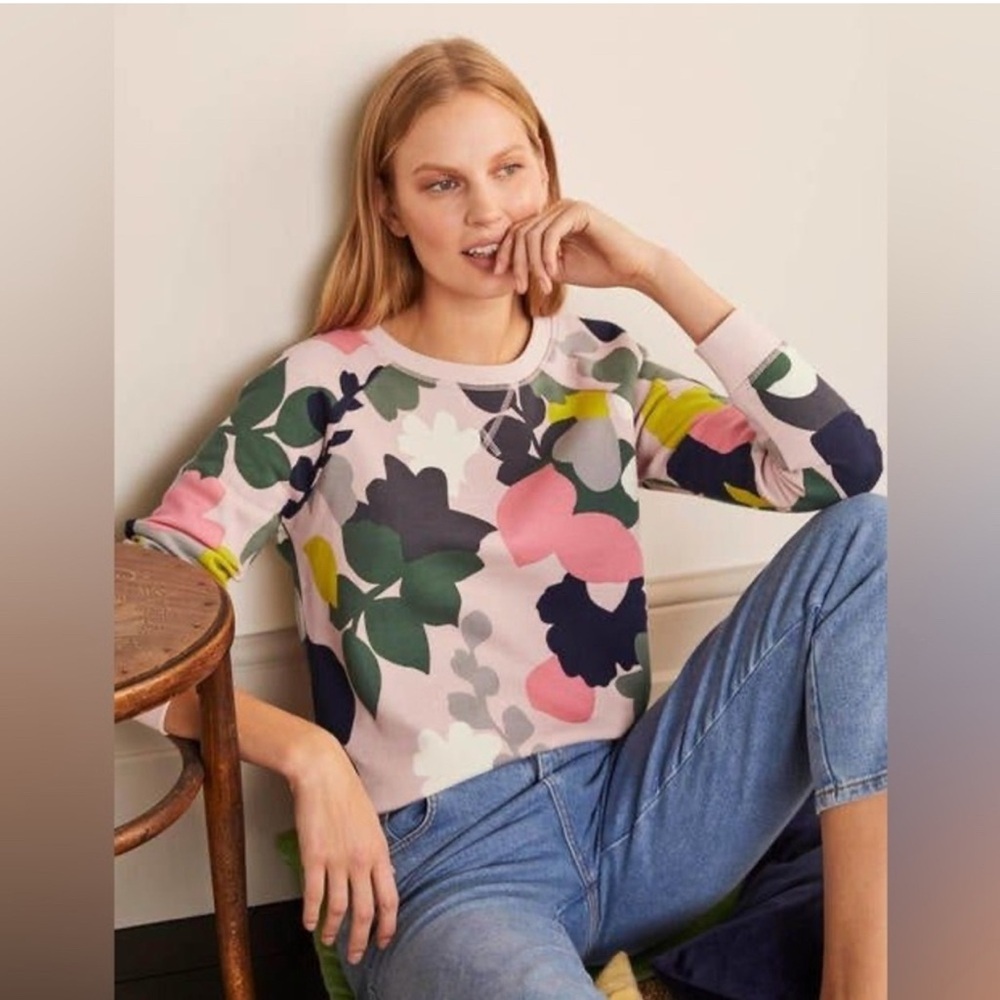 Boden Hotchpotch Floral Sweatshirt size M